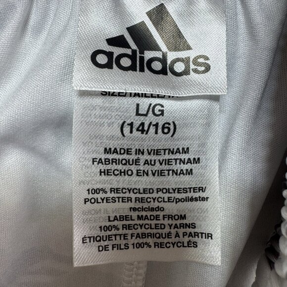 Adidas Athletic Shorts Size Large 14/16 White/Gray Camo White Stripes Aeroready - Picture 5 of 9